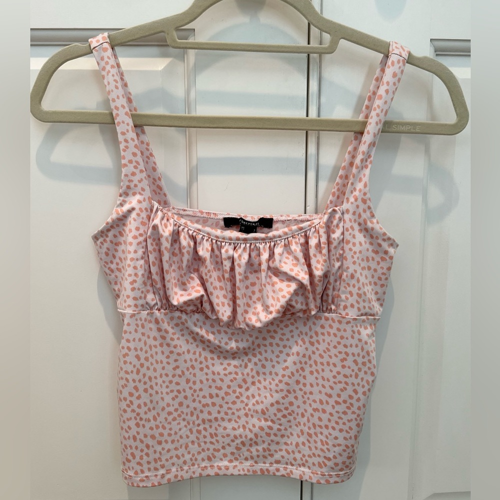 Forever 21 Pink & White Print Summer Tank